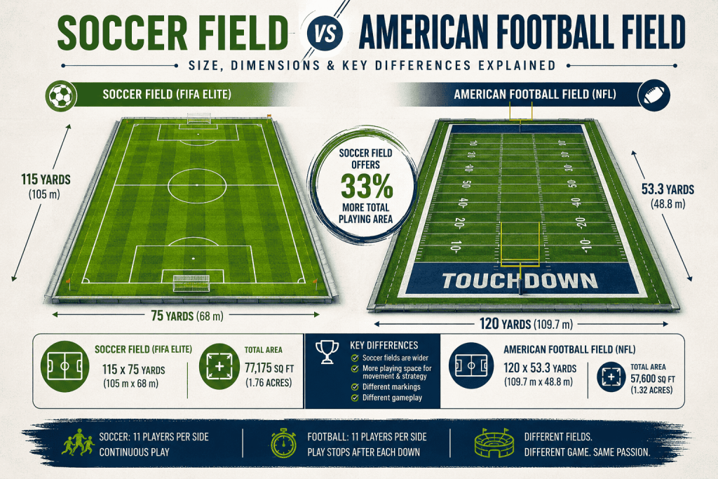 NFL stadium conversion for FIFA World Cup 2026 showing expansion from football field to soccer pitch dimensions.